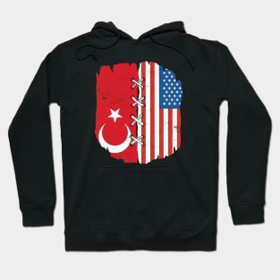 Proud Turkish American // Turkey & USA Flags Hoodie